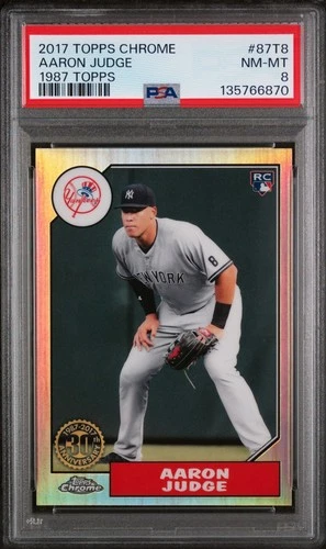 2017 Topps Chrome Aaron Judge #87T8 1987 Topps Rookie Card PSA 8 NM-MINT