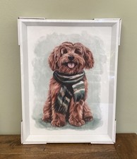 NEXT Charlie Cockapoo Dog Scarf Wall Art Picture 40cm X 30cm - BNWT Sealed