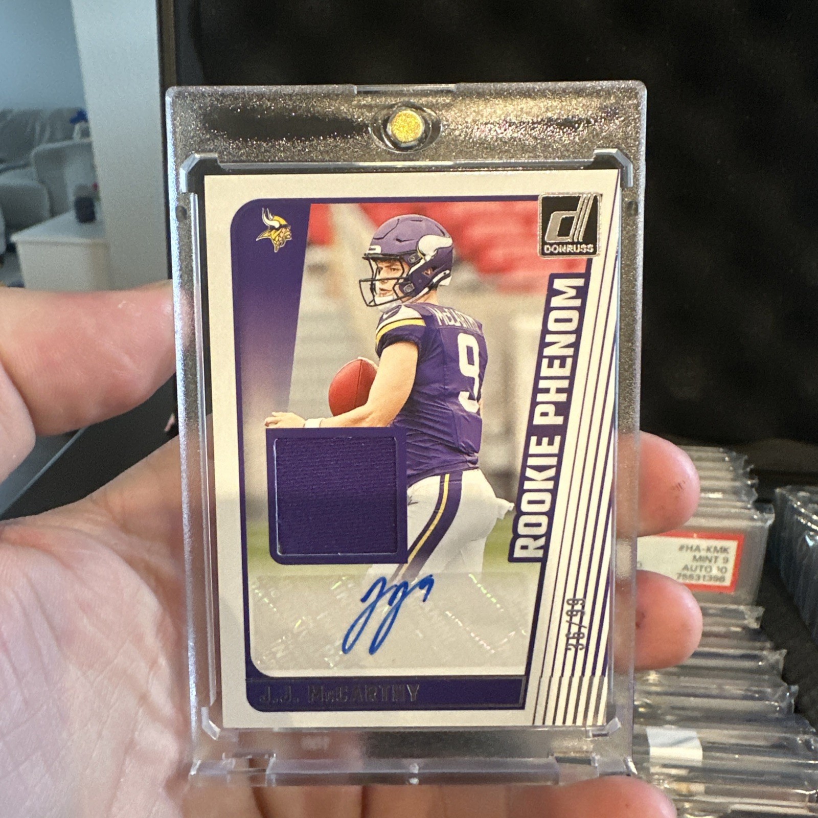 /99 J.J. McCarthy 2024 Panini Donruss Phenom Rookie Patch Auto RPA RC JJ 🔥