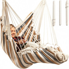 Hanging Hammock Chair Swing with Footrest - XL Hammock Swing Chair