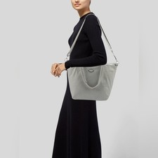 MZ Wallace Soho Nylon Leather-Trimmed Tote in Dove Gray