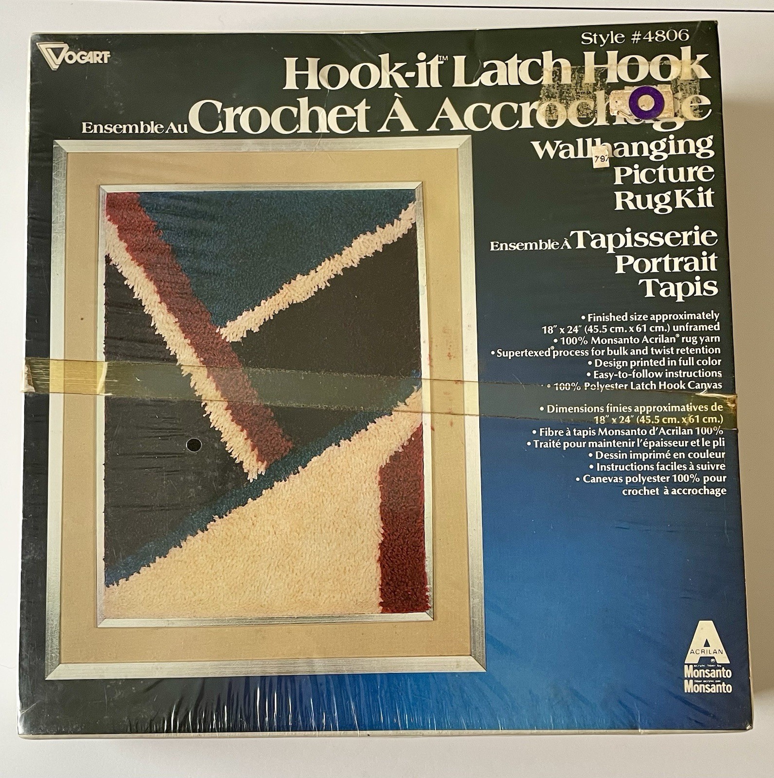 Hook Rug Swing Vogart Hook-it Latch Hook Rug Kit #4806 Abstract Geometric, New