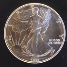 1991 American Eagle Toned Walking Liberty Bullion Vtg-0.999 Silver 1 Oz Coin 2x