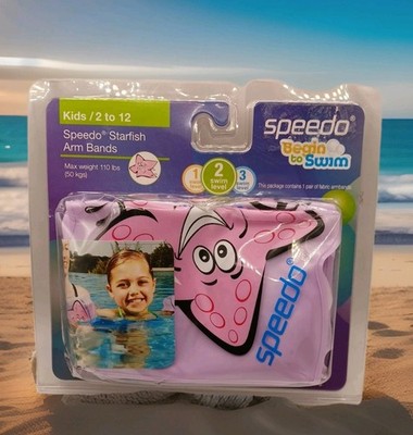 Speedo Begin to Swim Starfish Patterned Inflatable Arm Band Pink Ages 2-12yrs