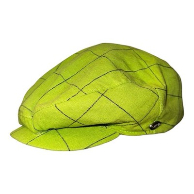 Bailey Of Hollywood Flatcap Gr. L grün kariert Leinen Baumwolle Mütze Golf Tartan Neu mit Etikett