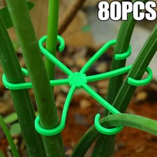 4/80pcs Plant Stem Support Clips Plastic Climbing Holder for Greenhouse Garden
