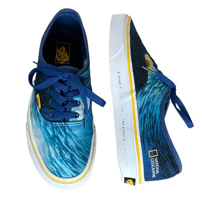 Vans Sneaker Damen Blue Ocean Größe UK 5 EU 38 National-Geographic Grafik sehr guter Zustand.