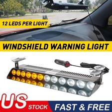 12-led Car Strobe Light Emergency Flash Windshield Warning Amberwhite Lamps12v 12-led Car Strobe Light Emergency Flash Windshield Warning Amberwhite Lamps12v