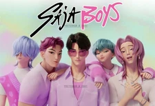 Saja Boys from K-pop Demon Hunters Poster Glossy 19×13