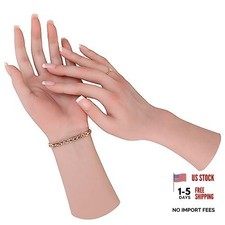 Silicone Hand Realistic Female Hand Mannequin left hand-With skeleton Brown