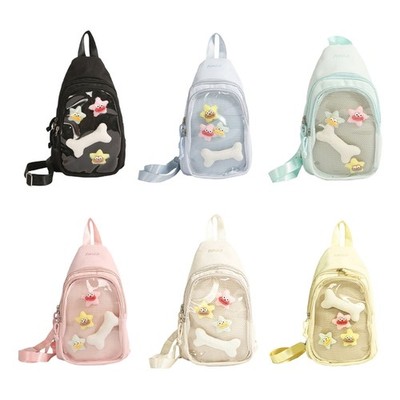 Transparent Shoulder Bag Spacious Backpack Crossbody Bag For Daily Essential
