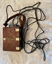 Antique Telephone Western Electric Company Oak Carrying Case Strap Test Linemen?