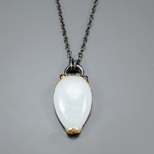 Jewellery 24 ct+ Natural Aquamarine Necklace 925 Sterling Silver 17.75"/N28553