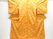 7661406: JAPANESE KIMONO / ANTIQUE KIMONO / SILK / TSUMUGI / WOVEN KIKU