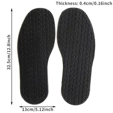 Tire Tread rubber replacement soles, (1 pair) 4mm, BLACK 