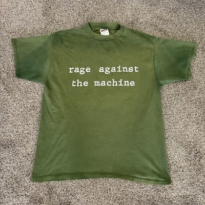 Vtg Rage Against The Machine Shirt XL Green Molotov Cocktail Tultex Distressed