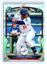 2023 Bowman #BCP-142 Yunior Garcia Chrome Prospects Lunar Glow Refractors