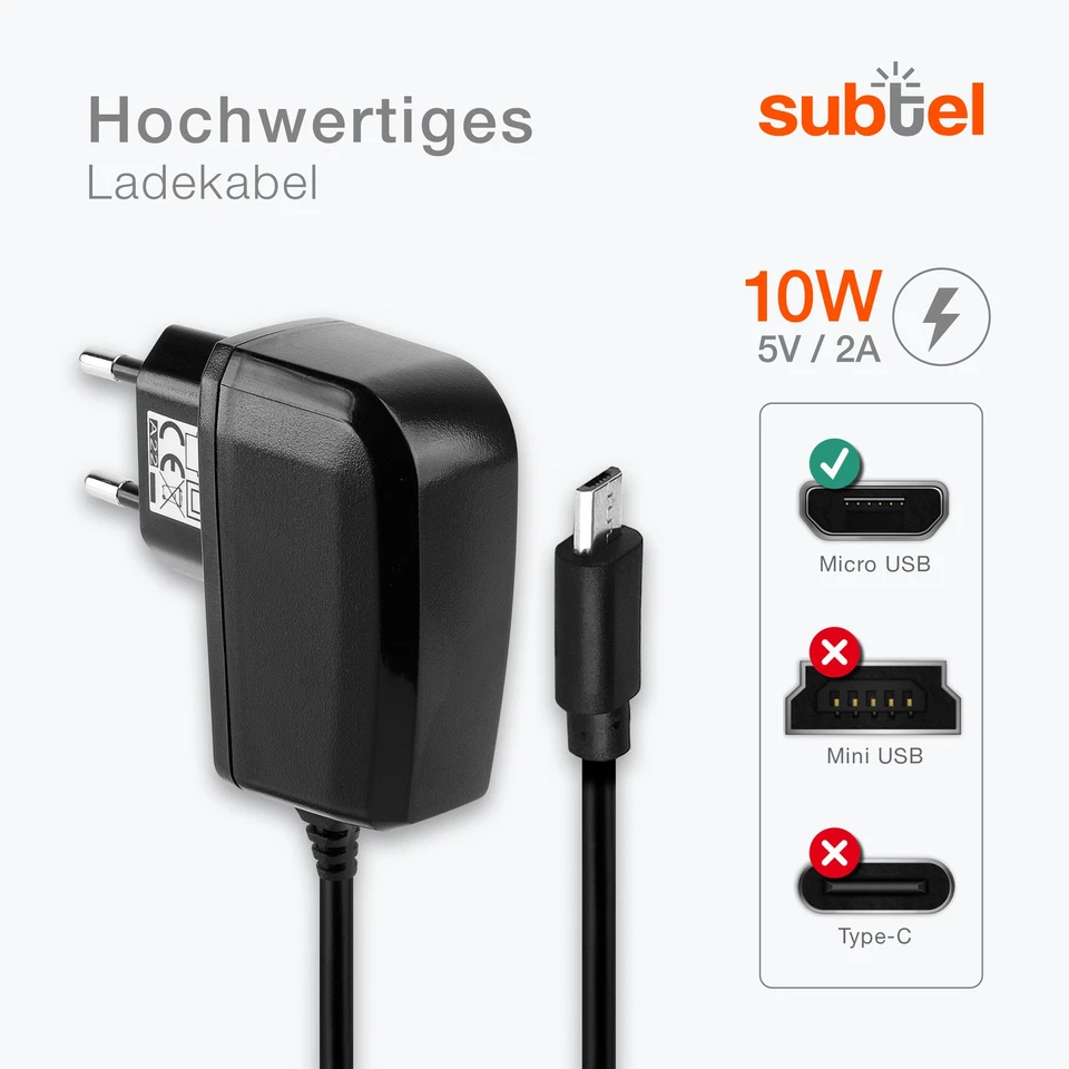 Ladegerät für ASUS MeMO Pad 8 ME581CL (K015) ZenPad 10 (Z300M) Ladekabel 2A 1.2m - Bild 2 von 4