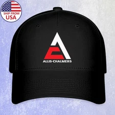 Allis Chalmers Tractor Black Hat Baseball Cap Size S/M-L/XL