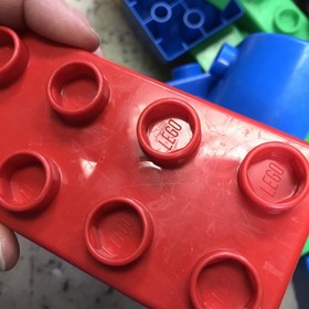 Lego Duplo Quatro 5357 Bucket - Large Chunky Bricks Compete W/Container Tub