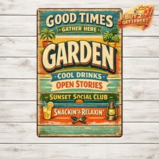 Funny Welcome To Our Patio Outdoor Aluminum Sign 8x12 Rectangle Bar Decor