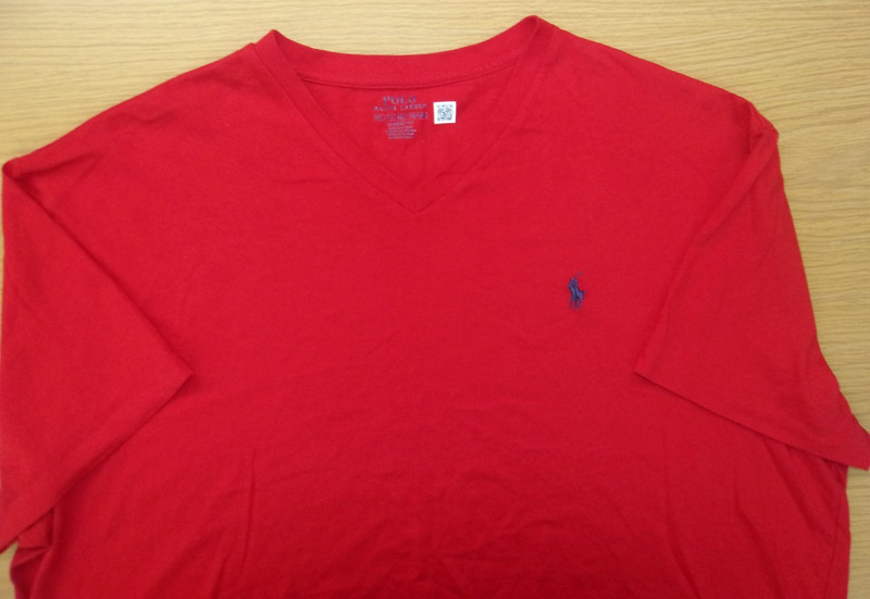 Polo Ralph Lauren Classic Fit Cotton T-Shirt V-Neck Red Mens 2XL ~NEW~