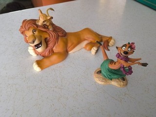 WDCC The Lion King Simba with Mufasa & "Luau" Timon