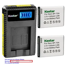 Kastar Battery LCD USB Charger for Samsung BP-70A & Samsung DV101 DV150F Camera