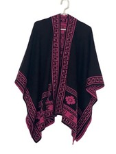 Peruvian Alpaca Wool Poncho Ruana. It is reversible and open Front.