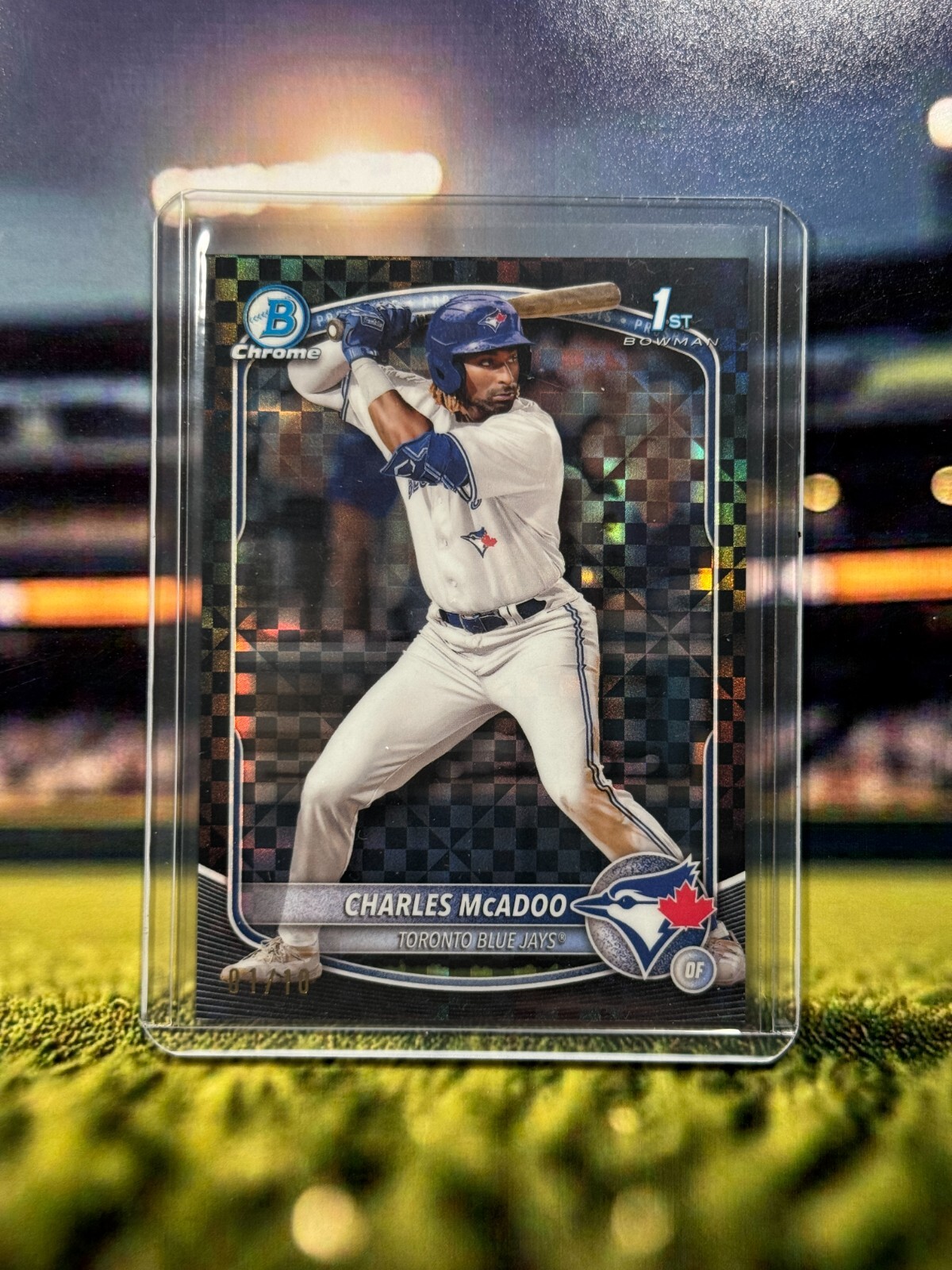 Charles McAdoo 2025 Bowman Chrome 1st Prospect BLACK X-FRACTOR 1/10 SSP