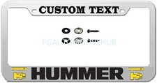 License Plate Frame Stainless Steel Chrome Vinyl Letters Logos For Hummer H2