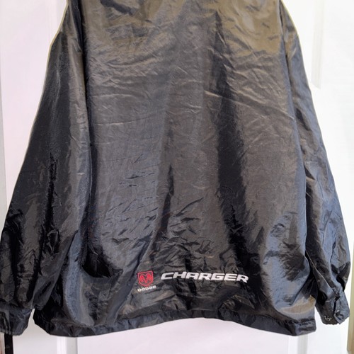 Vintage 90s Dodge Charger Black Full Zip Men’s Windbreaker Nylon Jacket L USA - Bild 7 von 15