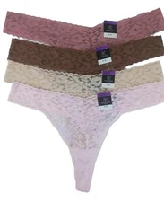 I.N.C. International Concepts Women's Lace Thong XXL 4 Pairs Brown Pink Beige