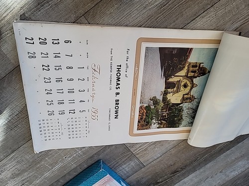 1955 Thomas B. Brown Kemper Cincinnati Ad Calendar White House Capitol Rushmore - Picture 5 of 17