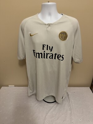 Nike Dri Fit Jersey Fly Emirates Paris Saint German Champions 2018 Large White