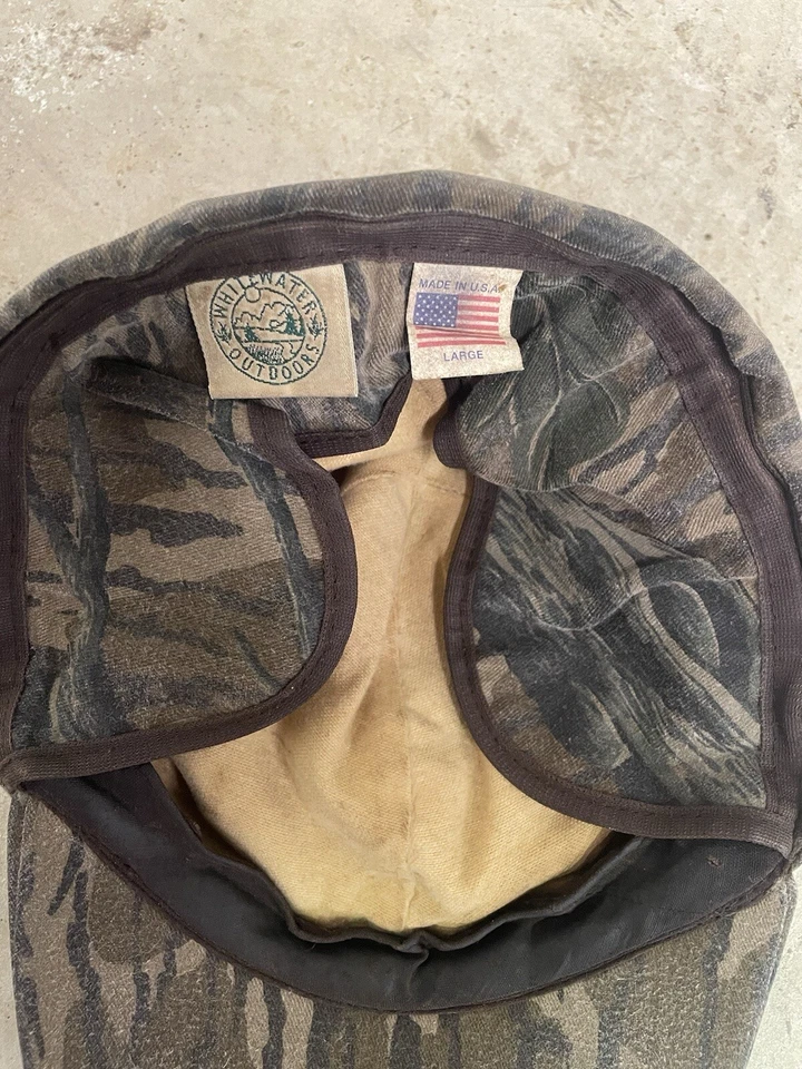 Gorra de Lana Ajustada Aislada Estampado Camuflaje Años 80 De Colección Hecha en EE. UU. Grande Foto 4 de 4