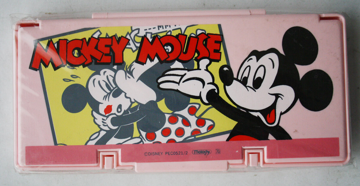 RARE VINTAGE 80'S MICKEY MOUSE & MINNIE PENCIL BOX CASE MELODY