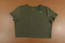Wild fable Womens Size XXL Olive Green Short Sleeve Cropped Tee NWT