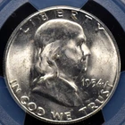 1954 S FRANKLIN HALF DOLLAR PCGS MS 64 FULL BELL LINES NICE SATINY LUSTER  WITH
