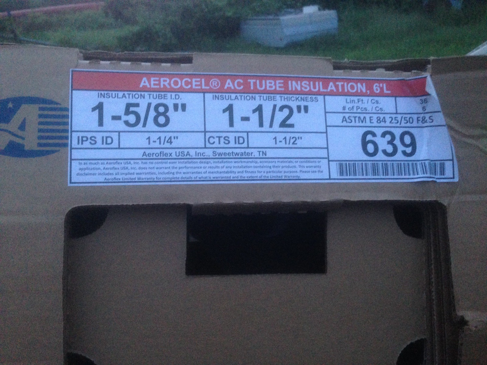 Aeroflex Aerocell ac tube insulation 15/8 inch id Pipe insulation. eBay