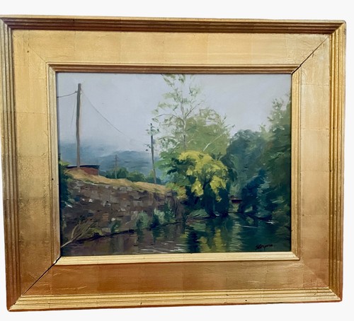 Sandra Corpora Plein Air Landscape Oil Painting 20x17 Framed PA Impressionist - Picture 2 of 12