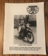 Triumph Motocycle Classic Day 93 Weekend Sturbridge MA 10th Reunion Booklet