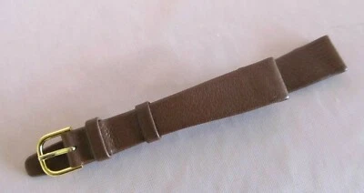 Bracelet de montre cuir véritable marron HIRSCH 14 mm neuf - Photo 1/4