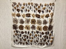 Vintage Brown Silk Scarf Roses  FV01/18/03-25B 