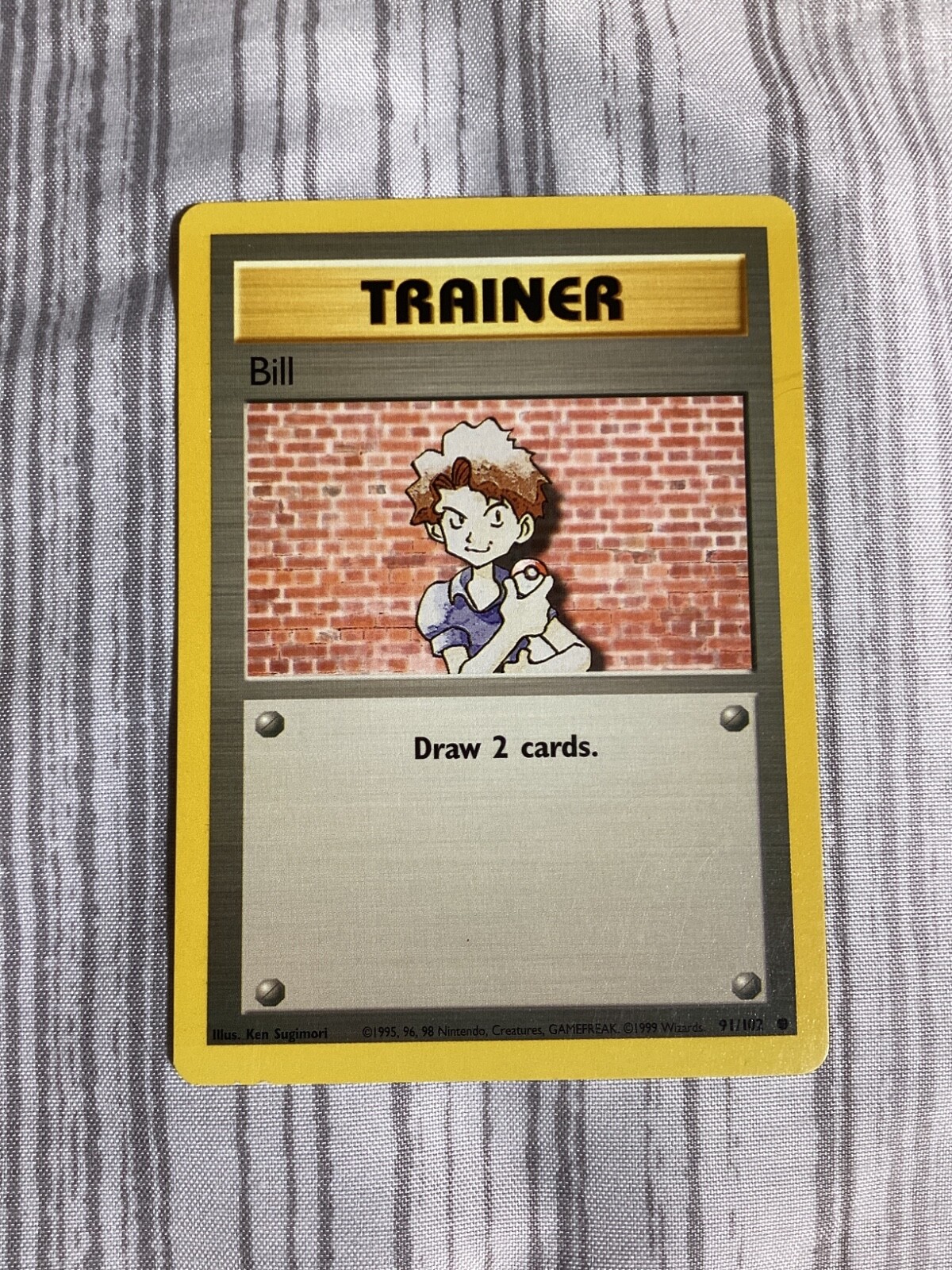 Bill Trainer Pokemon Card 91/102 Vintage 1999 Base Set Shadowless MINT!!!