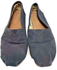 Toms Women's 7 Dk Blue Canvas Loafer Slip On Casual Shoes Flats Moccasins