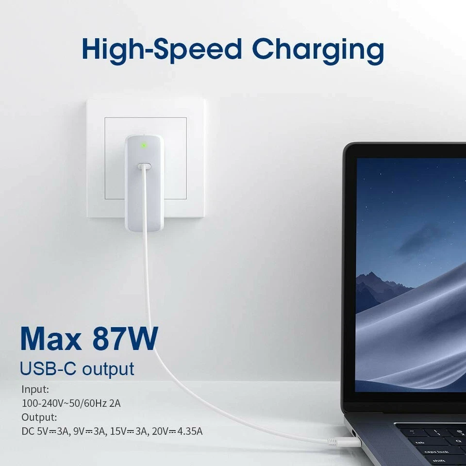 87W USB-C Power Adapter Charger, Replacement USB-C AC supply charger Compatible  - Image 2 of 4