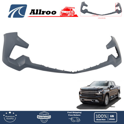 Front Upper Bumper Cover For 2022-2024 Chevrolet Silverado 1500 - Black Plastic, Unfinished