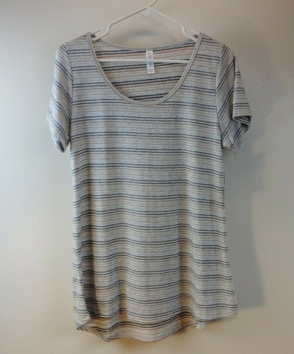 LuLaRoe Tunic Top Striped Chevron Print Short Sleeve Casual Top Size M R30