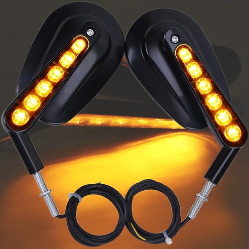 Rear View Mirrors Muscle LED Turn Signals Light Kits For Harley VROD